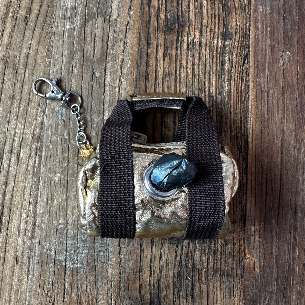 Gold Dog Waste Bag Holder